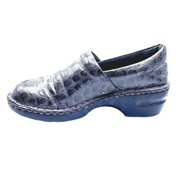 BOC Born Peggy Pro Nursing Clogs Charcoal Gray Alligator Croc Shoes US 8.5 Comfy - Picture 4 of 8